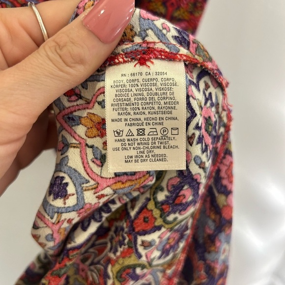 Anthropologie Maeve Violette Boho floral tank flare midi Dress size 16 - Picture 8 of 9